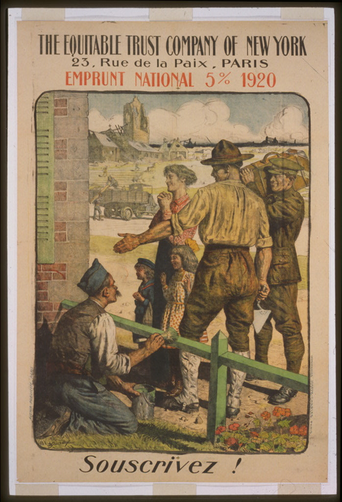 A picture of The Equitable Trust Company of New York. Emprunt National 5% 1920. Souscrivez!