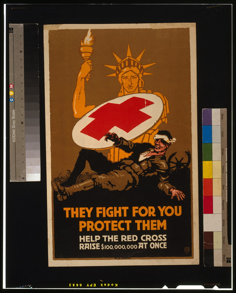A picture of They fight for you - protect them Help the Red Cross raise $100,000,000 at once /