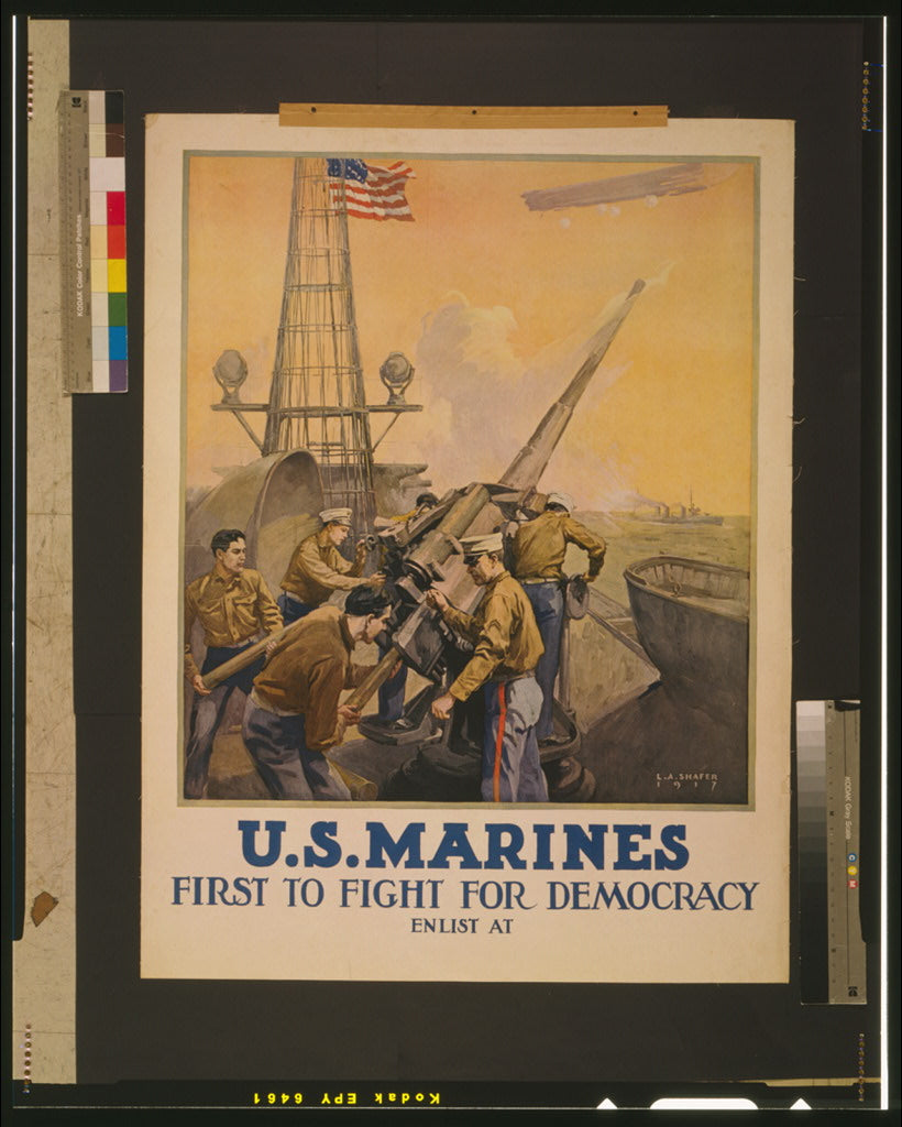 A picture of U.S. Marines - first to fight for democracy