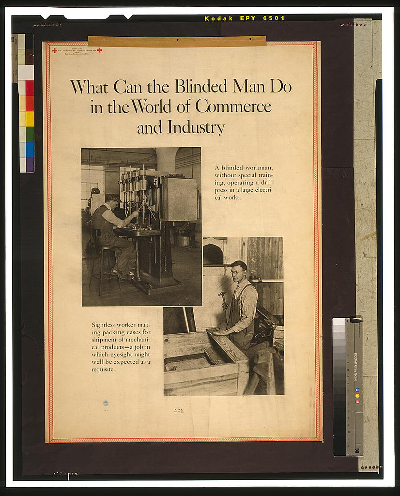 A picture of What can the blinded man do in the world of commerce and industry