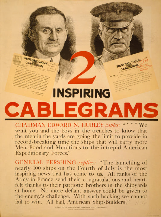 A picture of 2 inspiring cablegrams