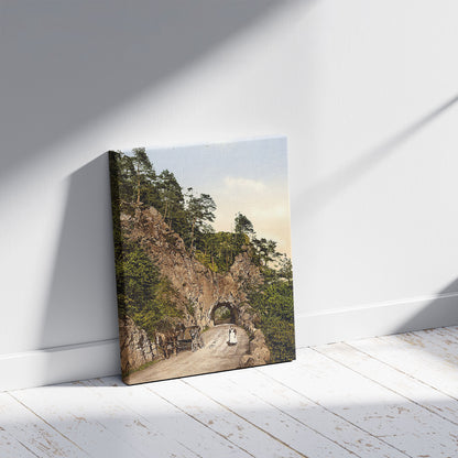 A picture of A Tunnel, Abthal, Black Forest, Baden, Germany, a mockup of the print leaning against a wall