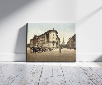 A picture of Admiralty and War Offices, St. Petersburg, Russia, a mockup of the print leaning against a wall