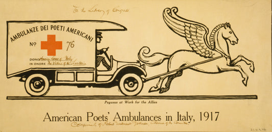 A picture of American poets' ambulances in Italy, 1917