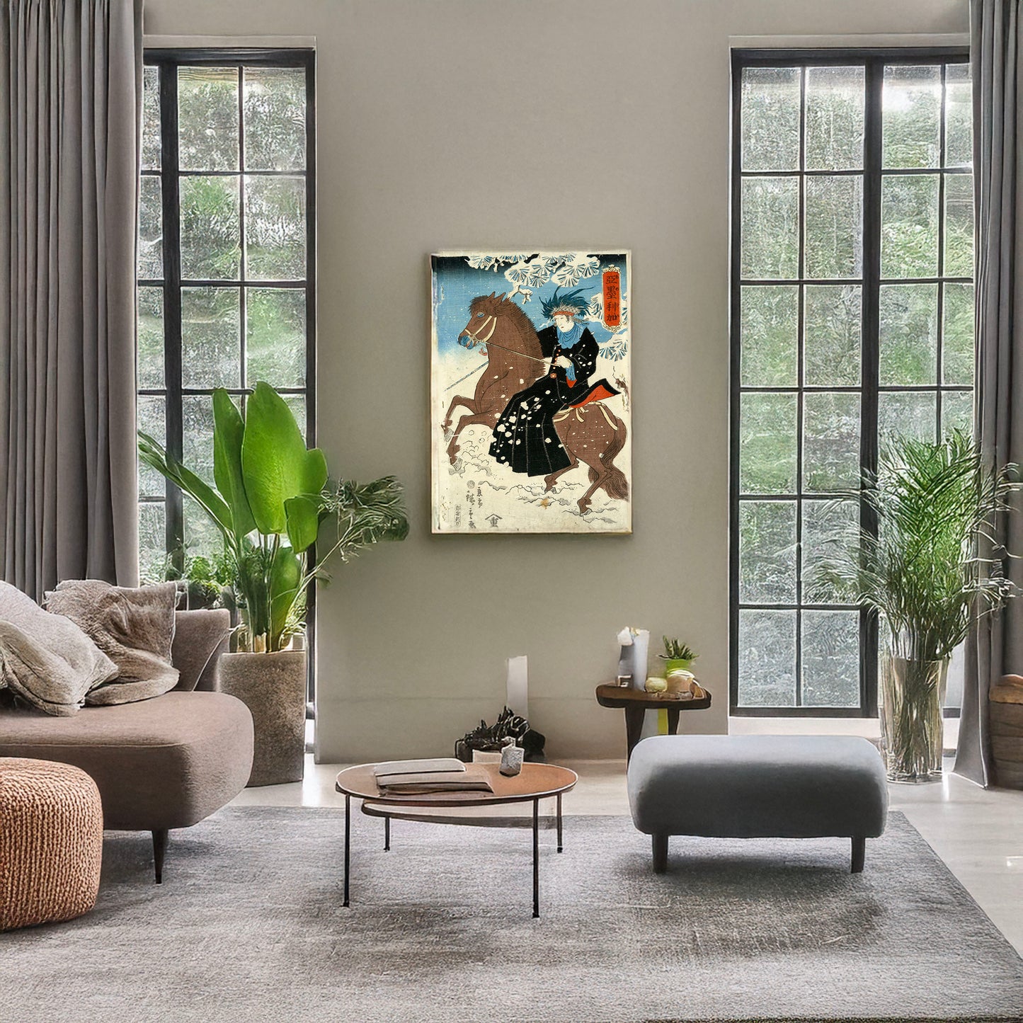 A picture of Amerika, a mockup of the print leaning against a wall