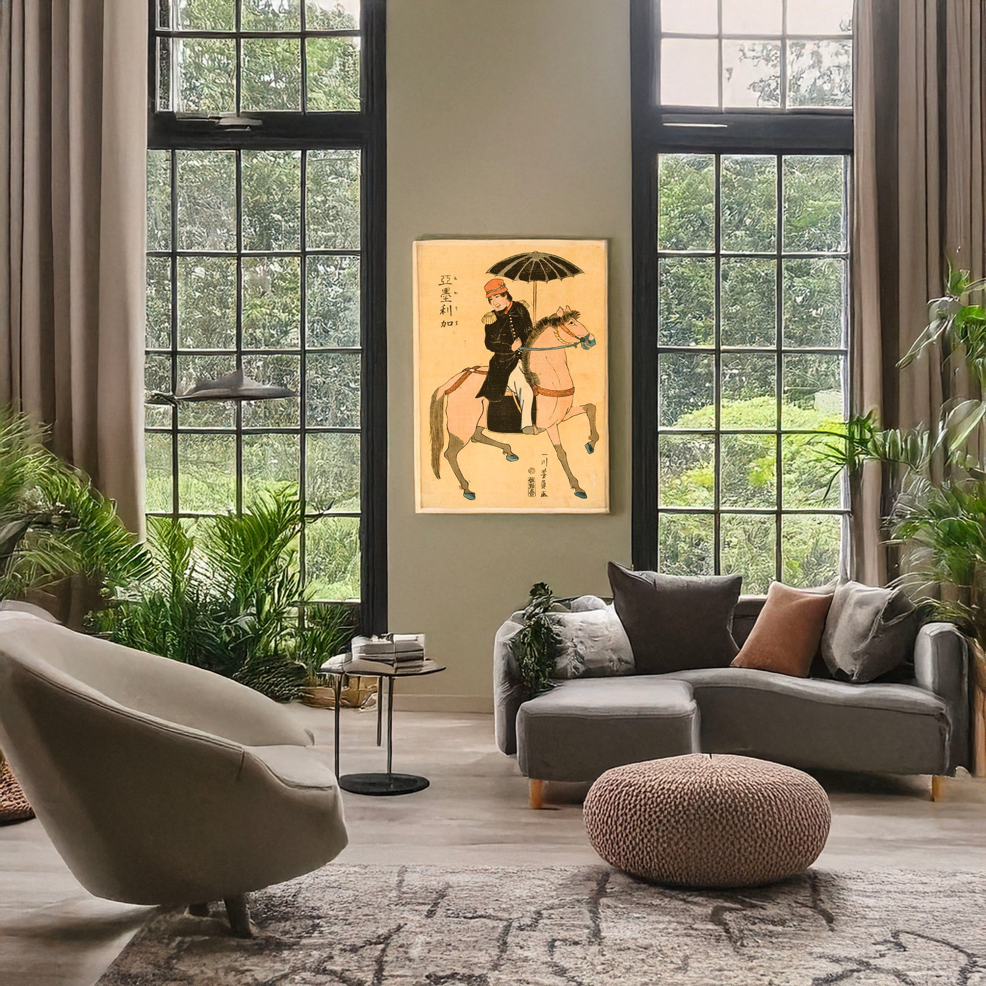 A picture of Amerika, a mockup of the print leaning against a wall