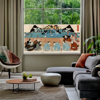 A picture of Aoto fujitsuna, a mockup of the print leaning against a wall