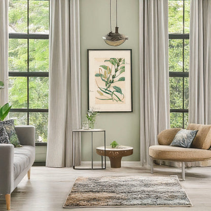 A picture of Awa - goma, a mockup of the print leaning against a wall