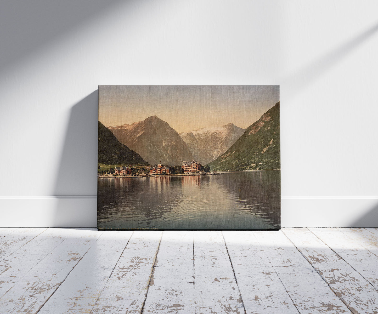 A picture of Balholm (i.e., Balestrand) from the fjord, Sognefjord, Norway