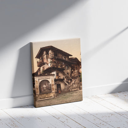 A picture of Baveno, Casa Morandi, Lake Maggiore, Italy, a mockup of the print leaning against a wall