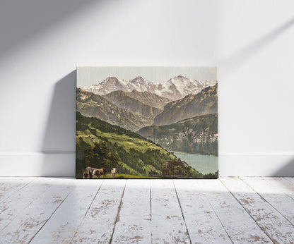 A picture of Beatenburg (i.e., Beatenberg), view of Jungfrau, Monch and Eiger, Bernese Oberland, Switzerland