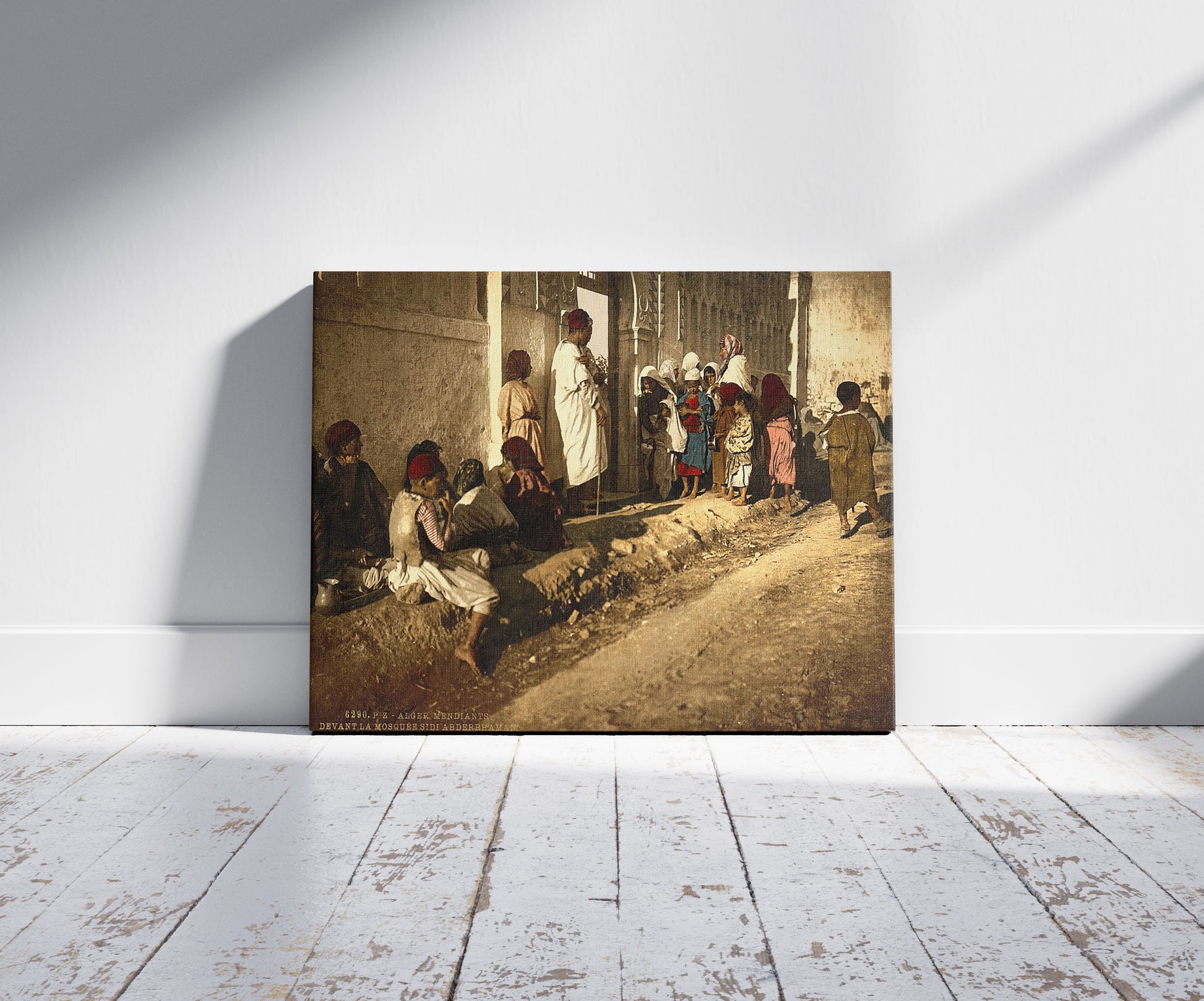 A picture of Beggars in front of mosque "Sidi Abderrhaman", Algiers, Algeria