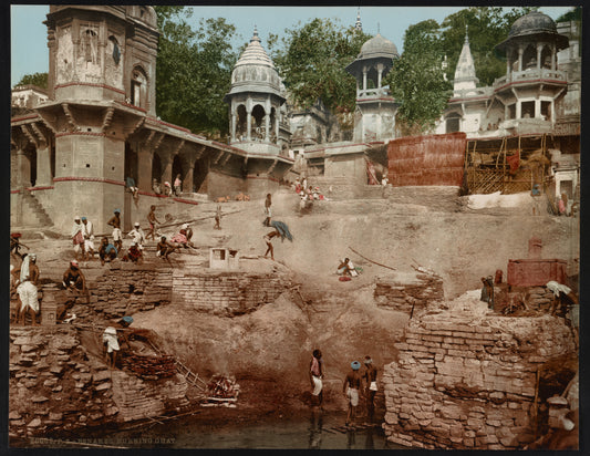 A picture of Benares. Burning Ghat.