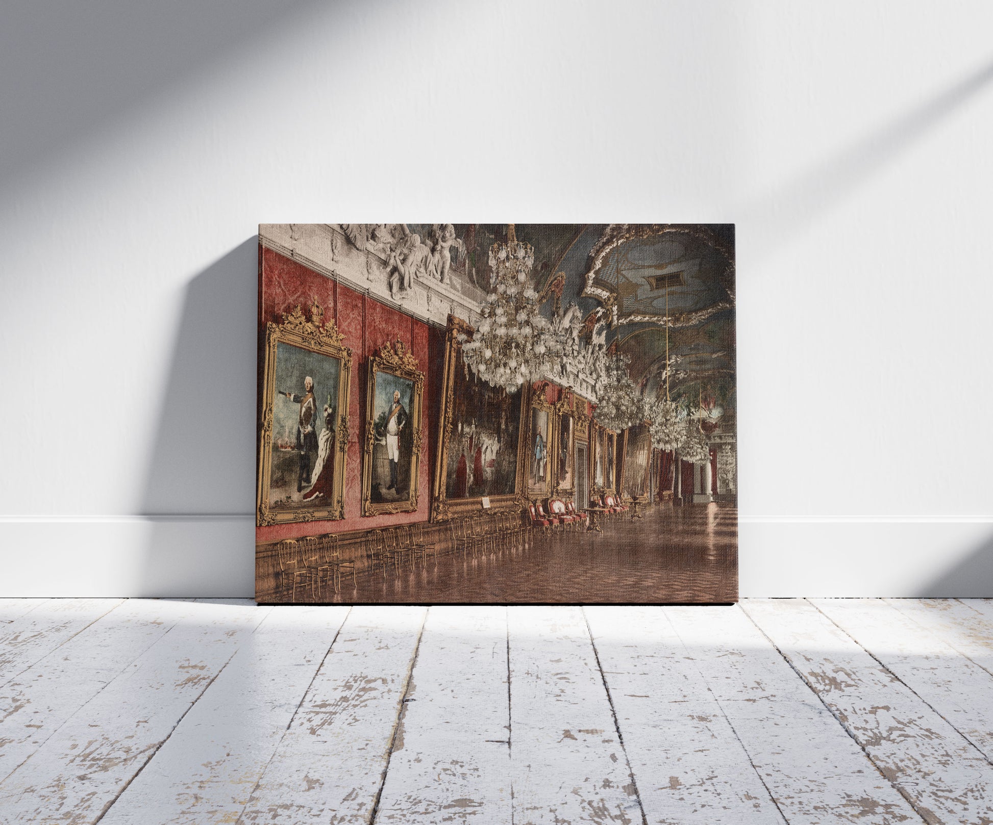 A picture of Berlin. Bildergallerie im Königlichen Schlosse, a mockup of the print leaning against a wall