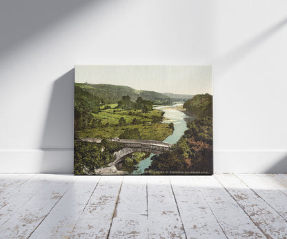 A picture of Blackwater River, Lismore. County Waterford, Ireland, a mockup of the print leaning against a wall