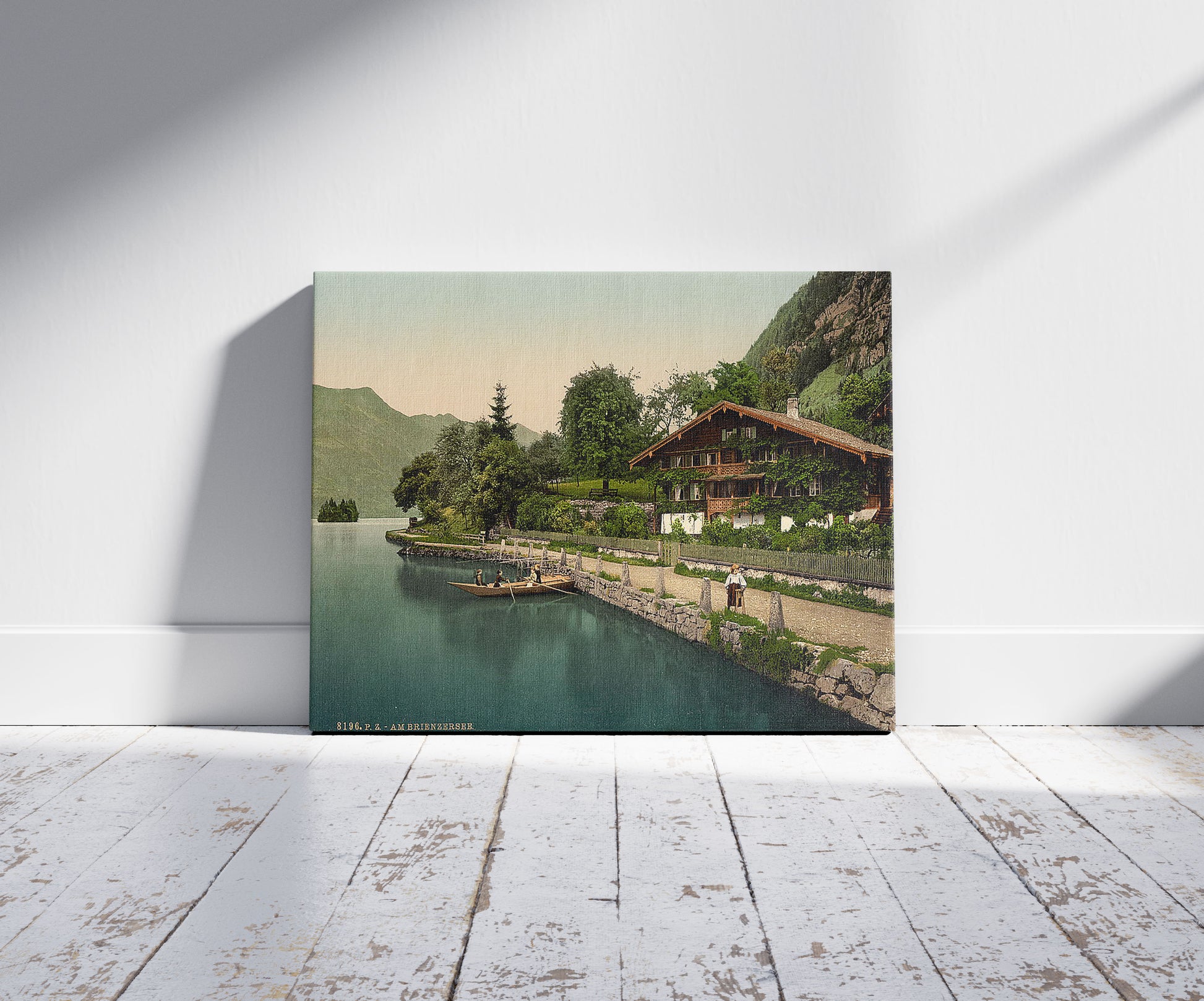 A picture of Brienz Lake, chalet on the lake, Bernese Oberland, Switzerland
