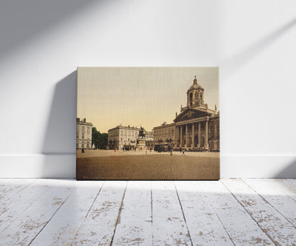 A picture of Bruxelles, Place Royale, Brussels, Belgium, a mockup of the print leaning against a wall