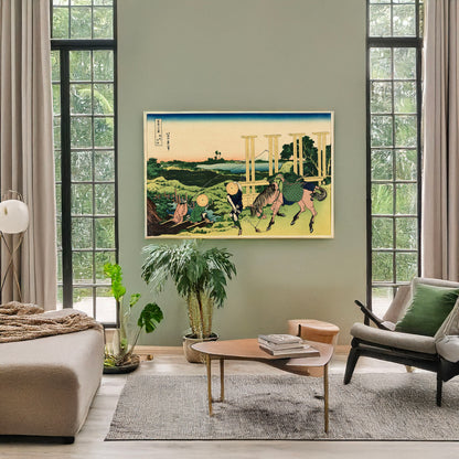 A picture of Bushū senju, a mockup of the print leaning against a wall