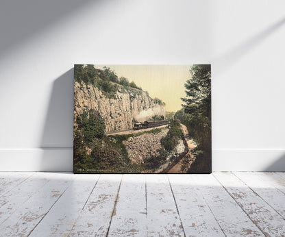A picture of Buxton, Ashwood Dale, Derbyshire, England, a mockup of the print leaning against a wall