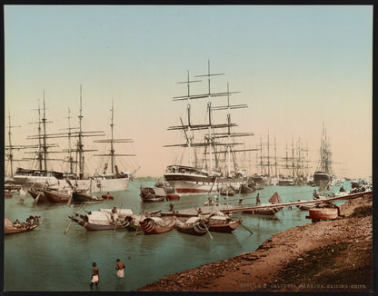 A picture of Calcutta. Harbour. Sailing-ships