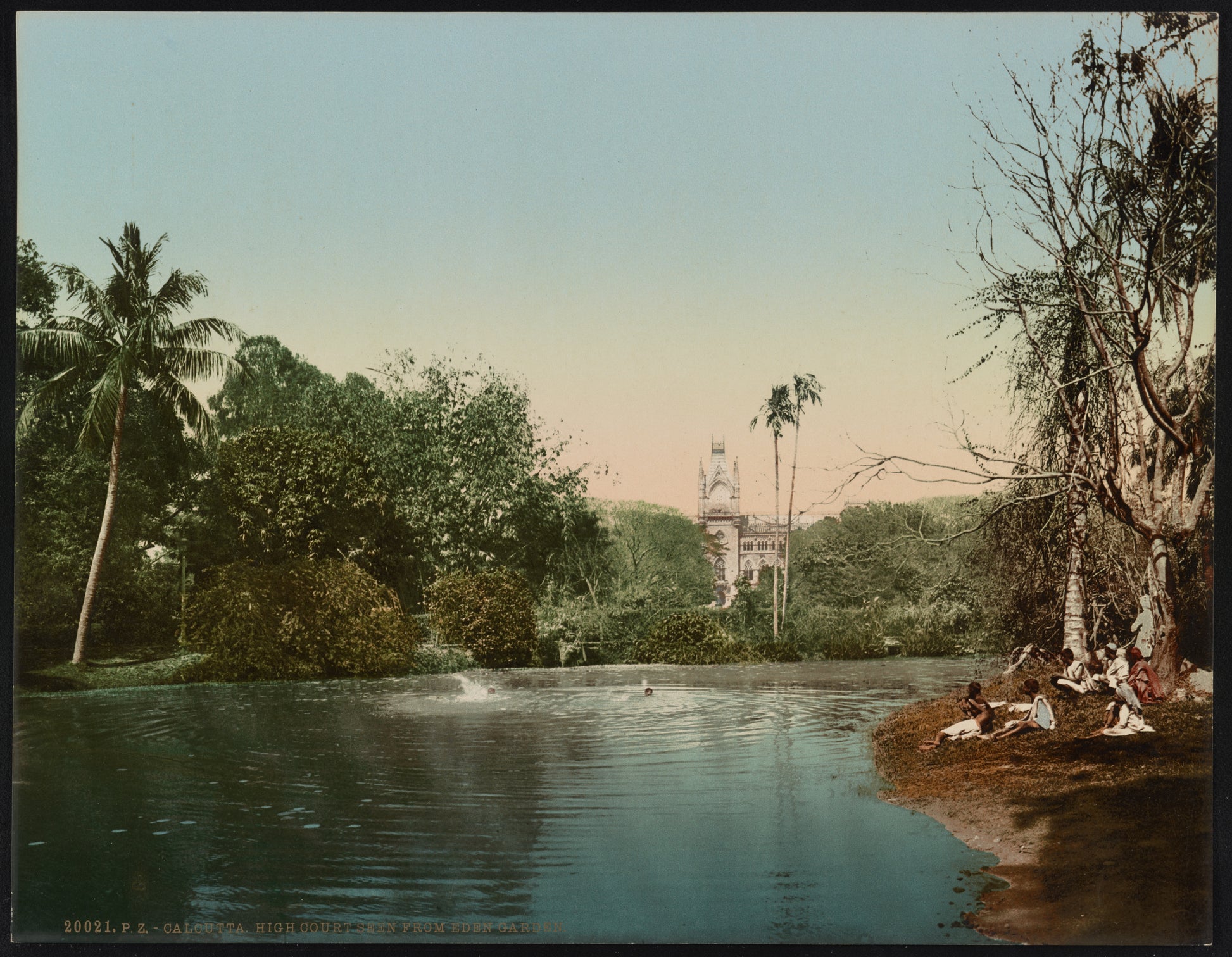 A picture of Calcutta. High Court seen from Eden Garden