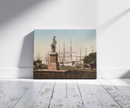 A picture of Calcutta. Peel's Monument, a mockup of the print leaning against a wall