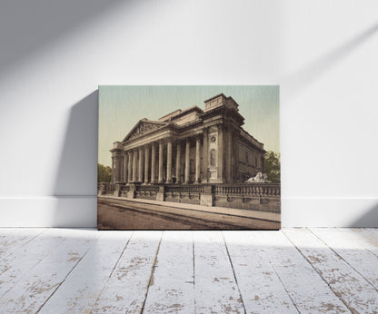 A picture of Cambridge. Fitzwilliam Museum, a mockup of the print leaning against a wall