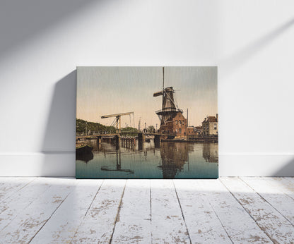 A picture of Catharine Bridge and windmill, Haarlem, Holland