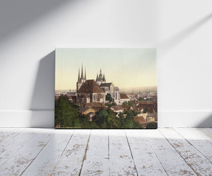 A picture of Cathedral and picture of Mary, Erfurt, Thuringia, Germany