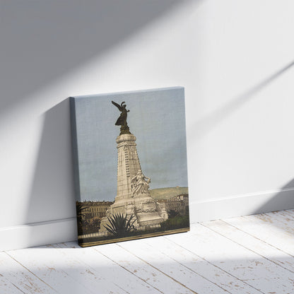 A picture of Centenaire Monument, Nice, Riviera, a mockup of the print leaning against a wall