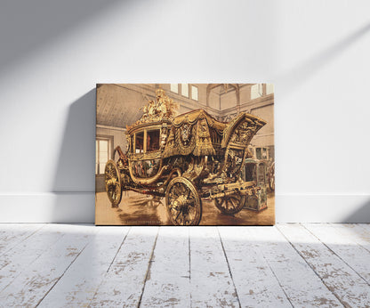 A picture of Charles X, carriage, Versailles, France, a mockup of the print leaning against a wall