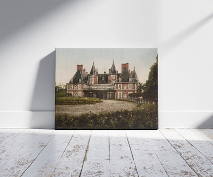 A picture of Château de Randan Près Vichy, a mockup of the print leaning against a wall