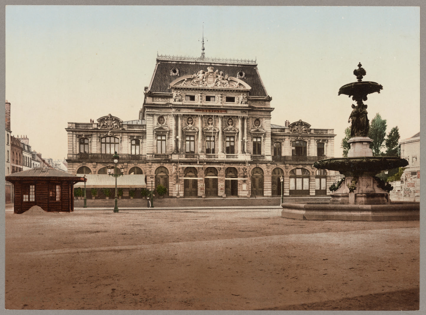 A picture of Cherbourg. Grand Theâtre et Fontaine Mouchel