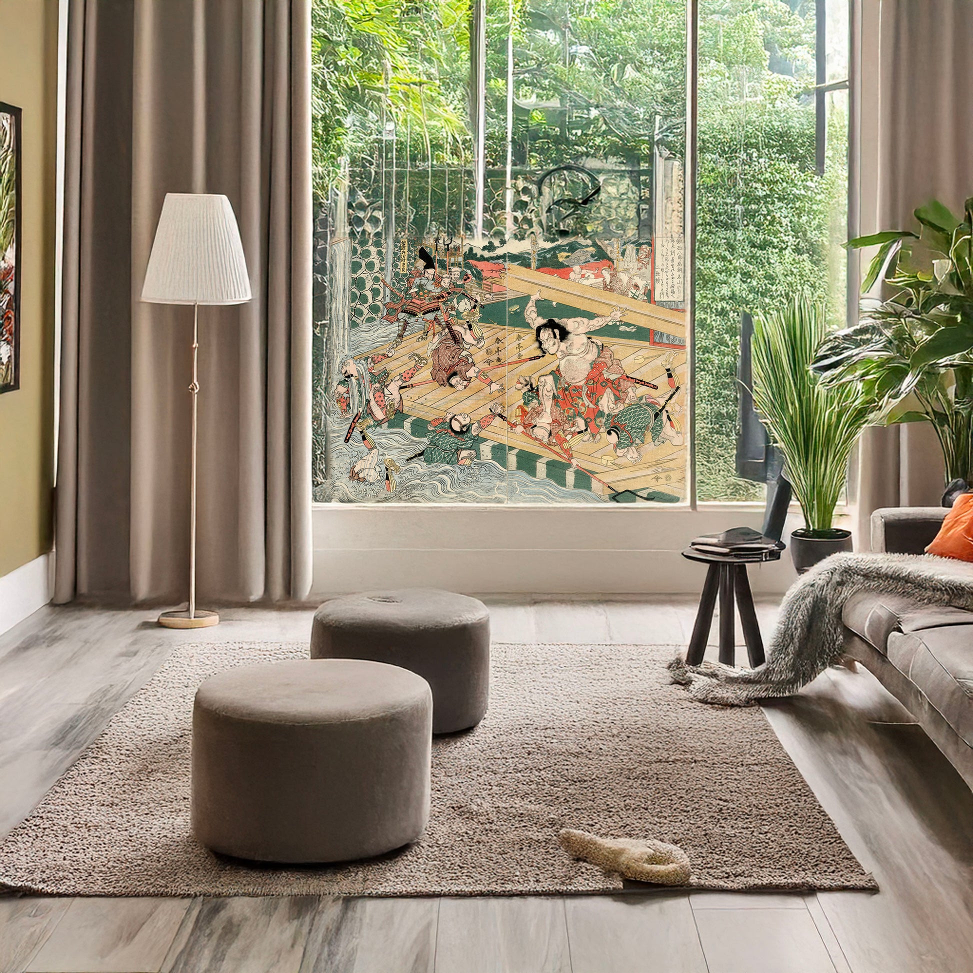 A picture of Chinzei hachiro tametomo, a mockup of the print leaning against a wall