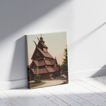 A picture of Christiania. Gols Kirke, a mockup of the print leaning against a wall