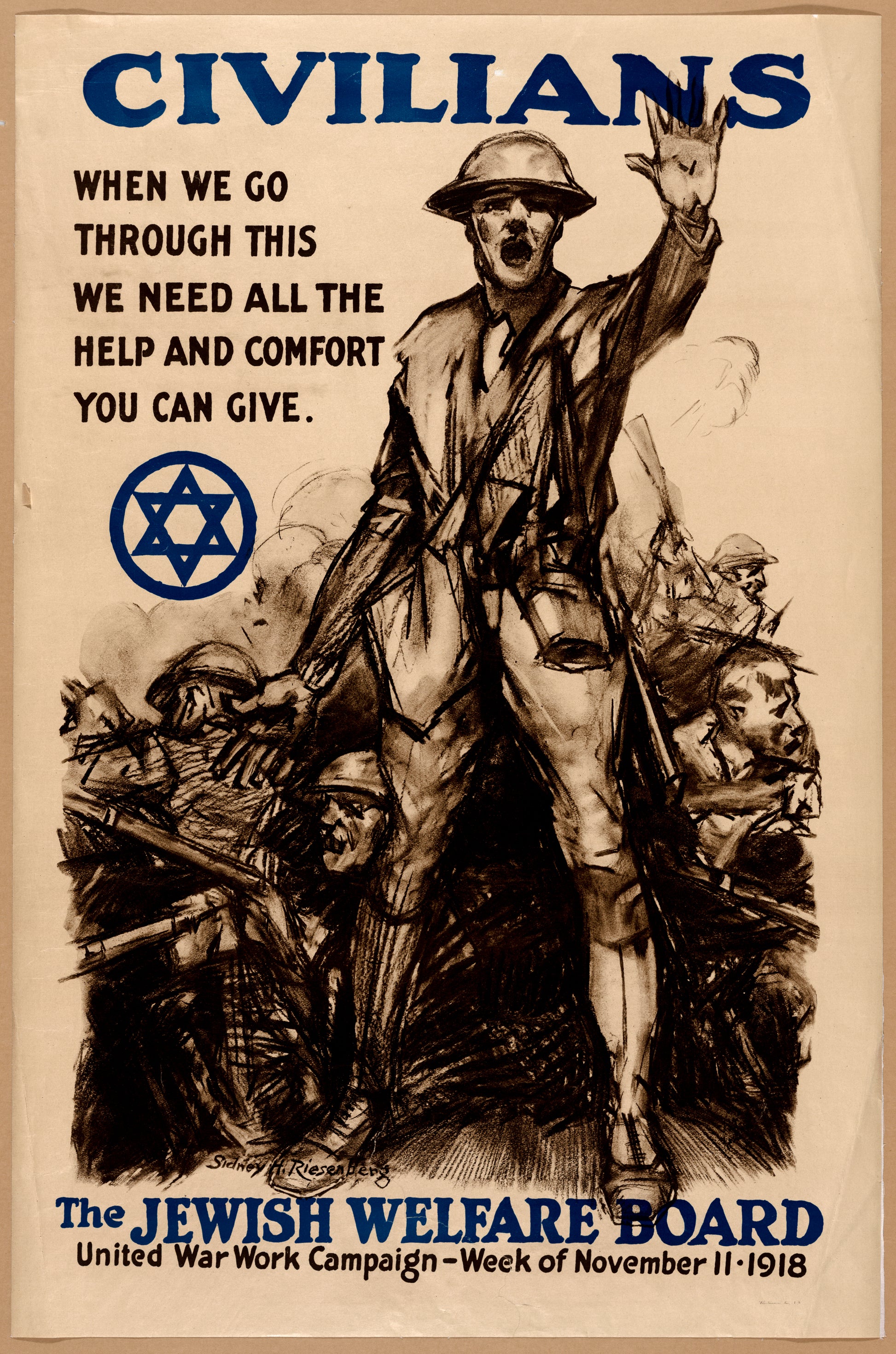 A picture of Civilians, when we go through this we need all the help and comfort you can give - The Jewish Welfare Board