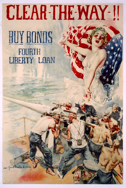A picture of Clear-the-way!! Buy bonds--Fourth liberty loan