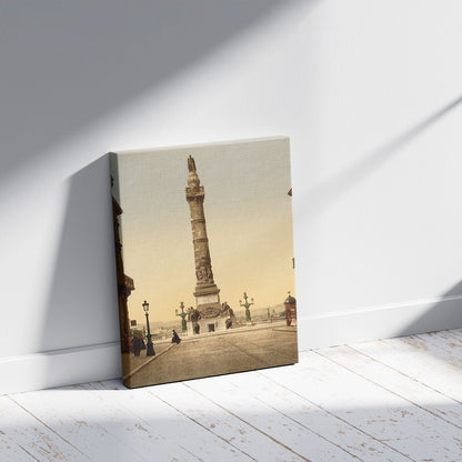 A picture of Column of Congress, Brussels, Belgium, a mockup of the print leaning against a wall