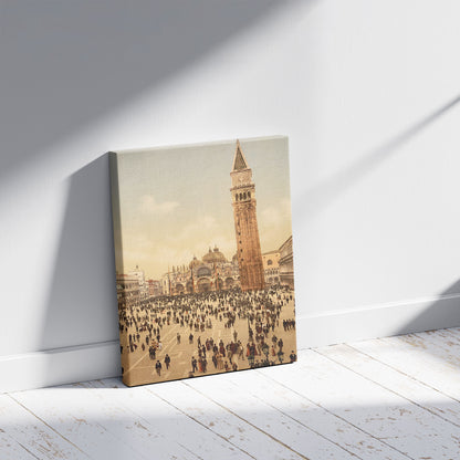 A picture of Concert in St. Mark's Place, Venice, Italy, a mockup of the print leaning against a wall