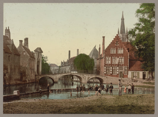 A picture of Convent Bridge and spire of Notre-Dame, Bruges, Belgium