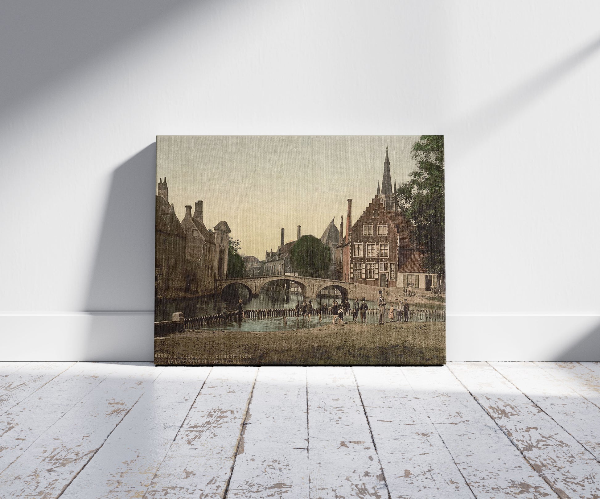 A picture of Convent bridge and the spire of Notre Dame, Bruges, Belgium