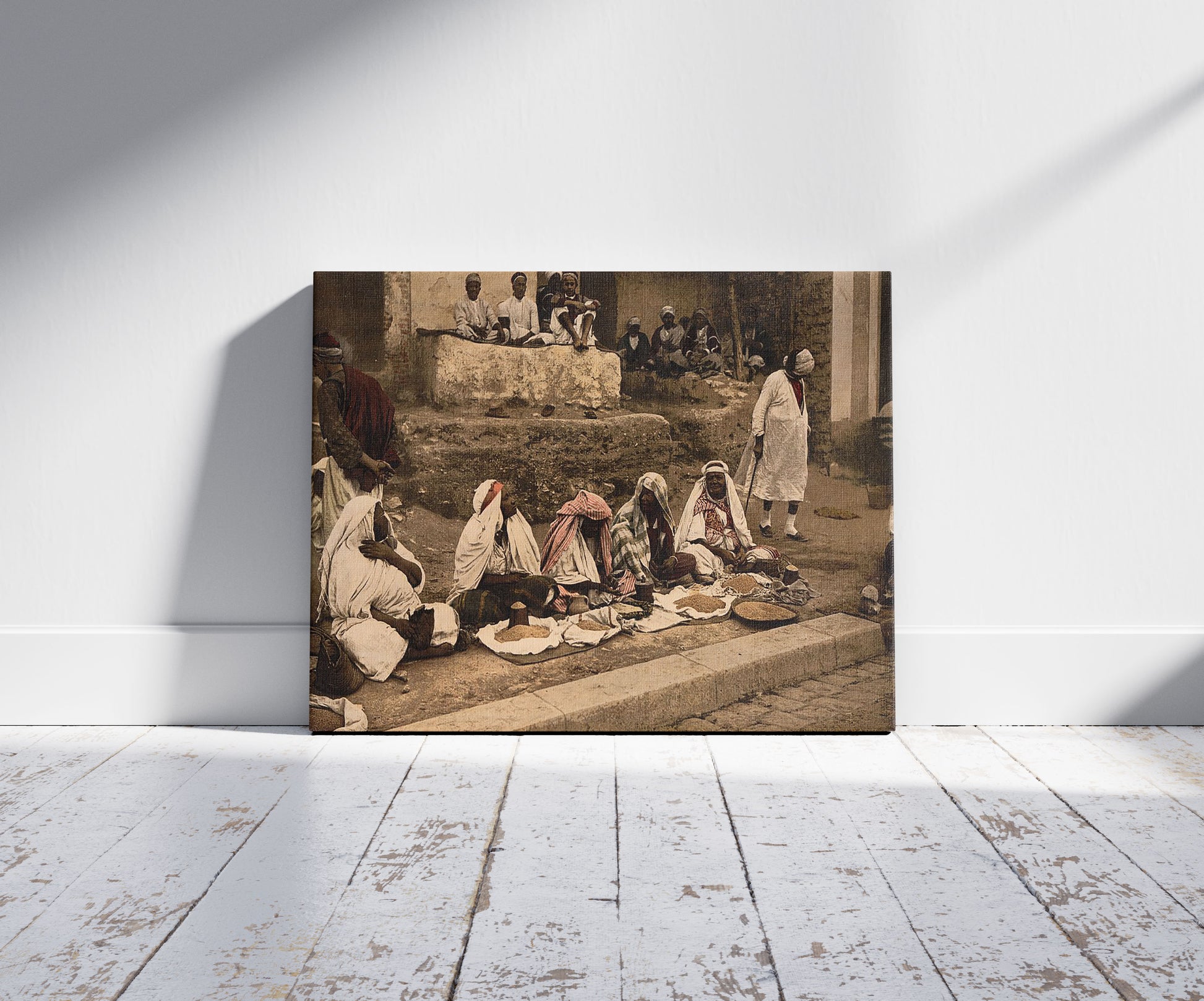 A picture of Couscous sellers and an Arab cafe, Tunis, Tunisia