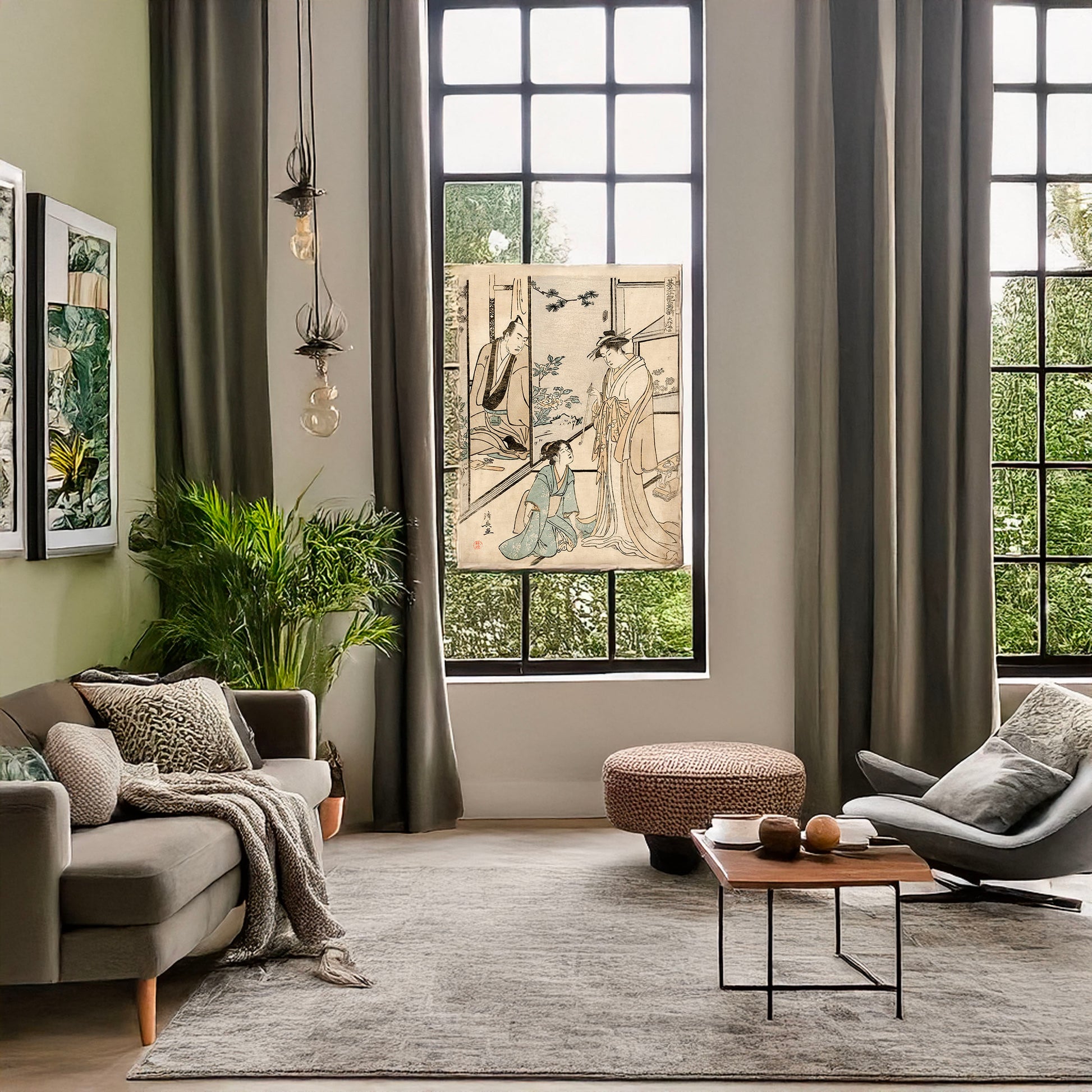 A picture of Daifukuya no dan, a mockup of the print leaning against a wall