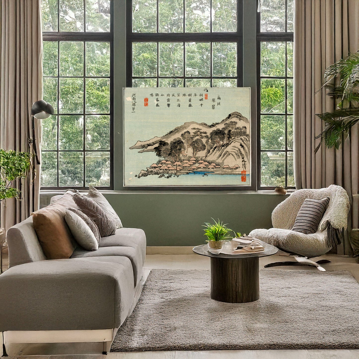 A picture of Daiichi, a mockup of the print leaning against a wall