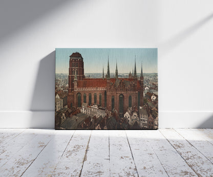 A picture of Danzig. Marienkirche, a mockup of the print leaning against a wall