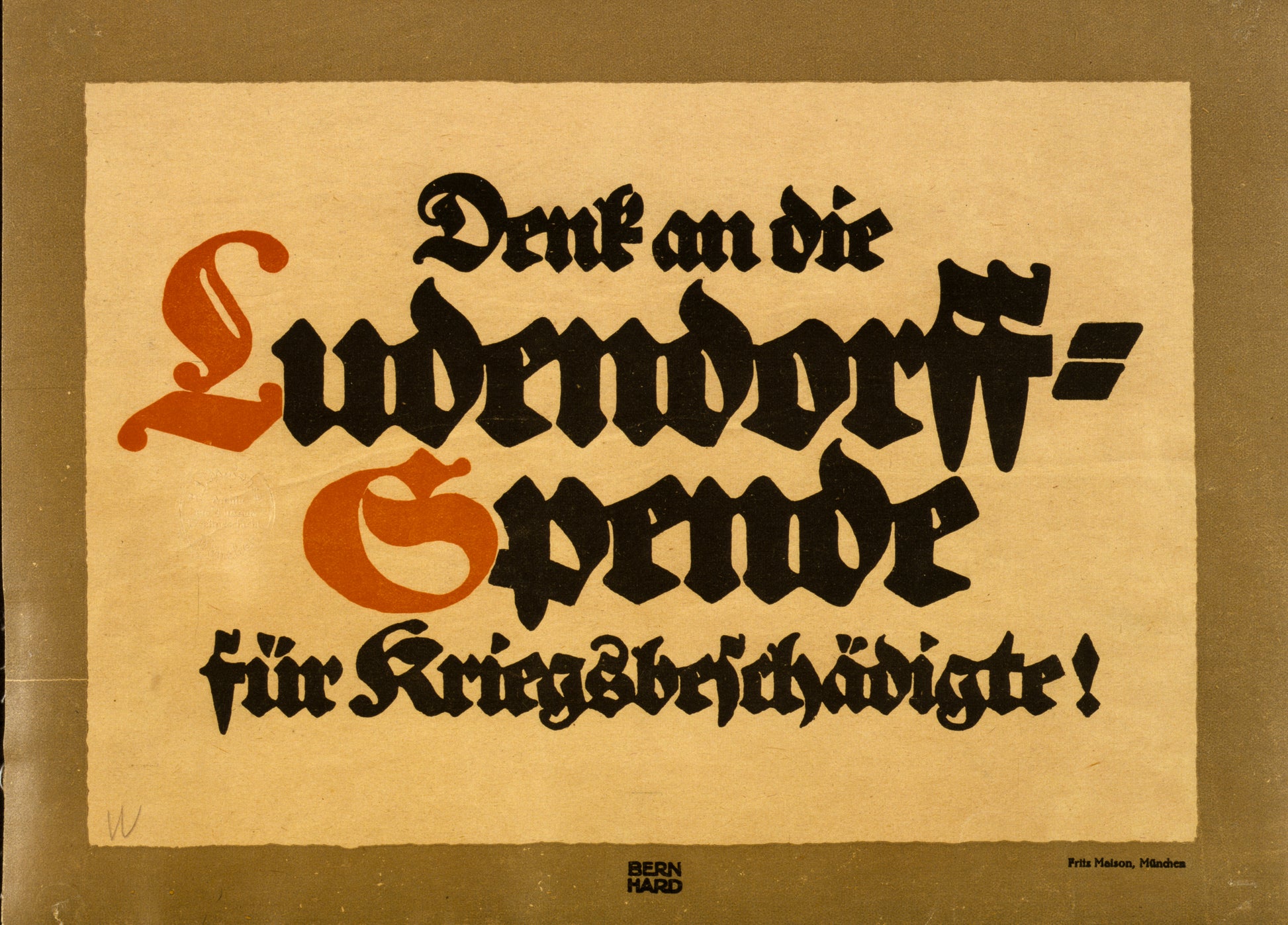 A picture of Denk on die Ludendorff-Spende für Kriegsbeschädigte