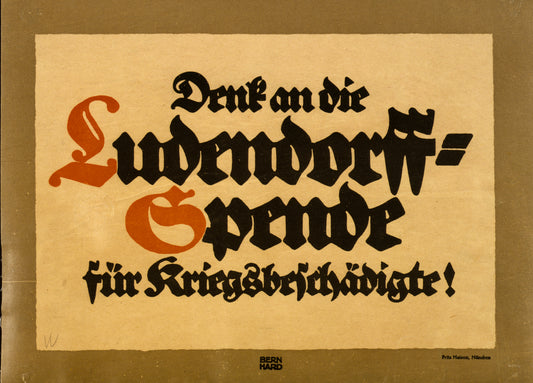A picture of Denk on die Ludendorff-Spende für Kriegsbeschädigte