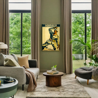 A picture of Der Hias, ein feldgraues Spiel, a mockup of the print leaning against a wall