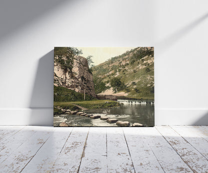 A picture of Dovedale, stepping stones, Derbyshire, England