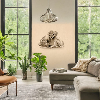 A picture of Dream, a mockup of the print leaning against a wall